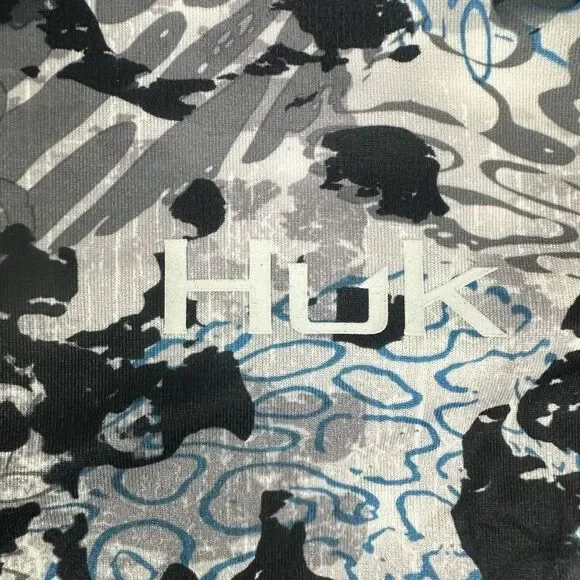 Huk Fishing Shirt Mens Small Icon X Tide Change Geometric Lightweight Outdoor - Picture 3 of 8